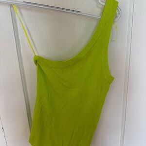 Zara Green Asymmetrical Camisole Top